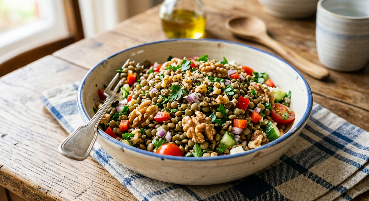 Ensalada de lentejas y nuez